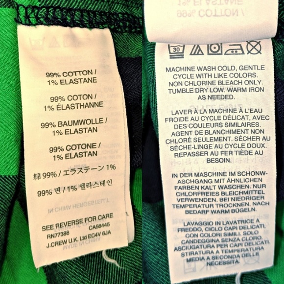 J. Crew Boy Shirt Emerald Buffalo Check - Picture 7 of 8
